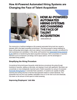 How AI-Powered Automated Hiring Systems are Changing the Face of Talent Acquisition