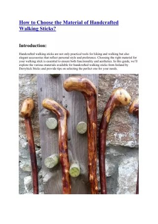 How to Choose the Material of Handcrafted Walking Sticks?