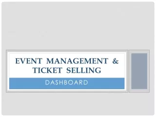 Event Management & Ticket Selling