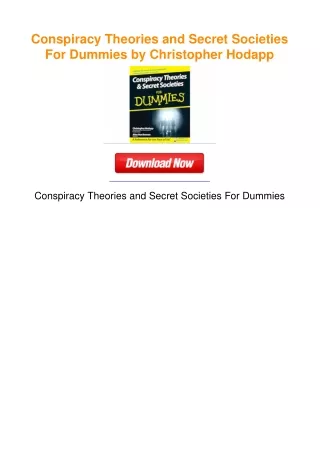 Conspiracy Theories and Secret Societies For Dummies by Christopher Hodapp