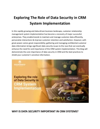 Enhancing Customer Trust Through Secure CRM System Implementation