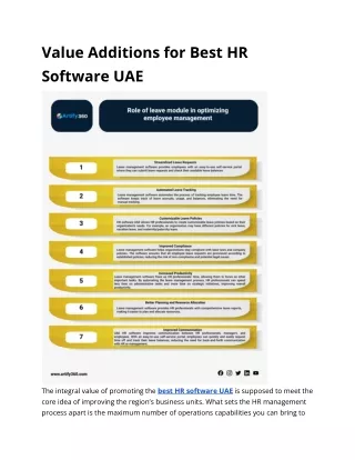 Value Additions for Best HR Software UAE