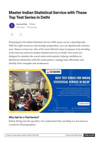 Enhance Your ISS Exam Preparation with our Delhi’s Best Test Series