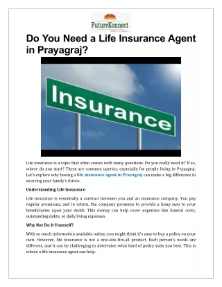 Do You Need a Life Insurance Agent in Prayagraj