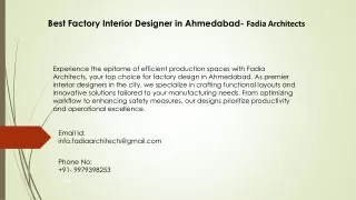 Best Factory Interior Designer in Ahmedabad