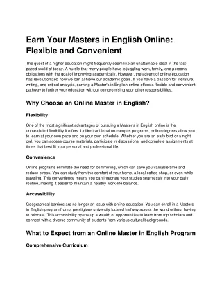 Earn Your Masters in English Online_ Flexible and Convenient