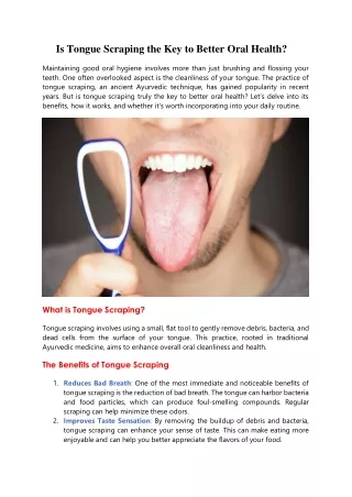 Is Tongue Scraping the Key to Better Oral Health?