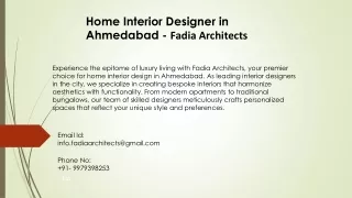 Home Interior Designer in Ahmedabad