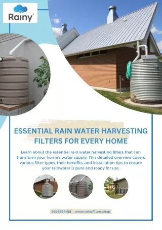 Essential Rain Water Harvesting Filters for Every Home