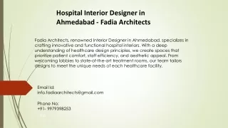 Hospital Interior Designer in Ahmedabad