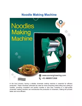 Noodle Making Machine