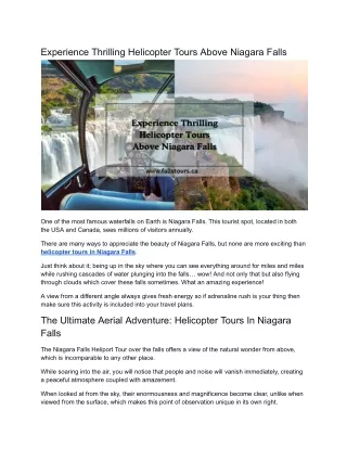 Helicopter Tours_ A Thrilling Way To Explore The Niagara Falls