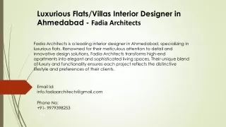 Luxurious Flats/Villas Interior Designer in Ahmedabad