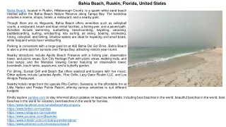 Discover Bahia Beach in Ruskin, Florida | Fishing, Swimming, No Dogs Allowed