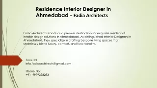 Residence Interior Designer in Ahmedabad