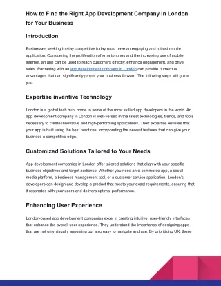 How to Find the Right App Development Company in London for Your Business