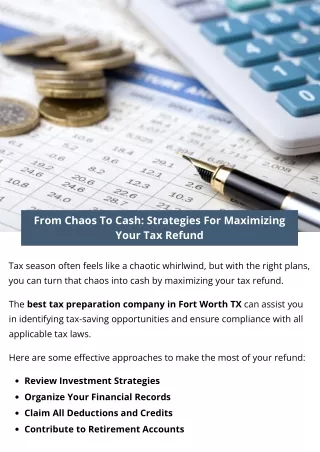 From Chaos To Cash: Strategies For Maximizing Your Tax Refund