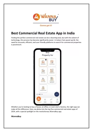 Best Commercial Real Estate App in India