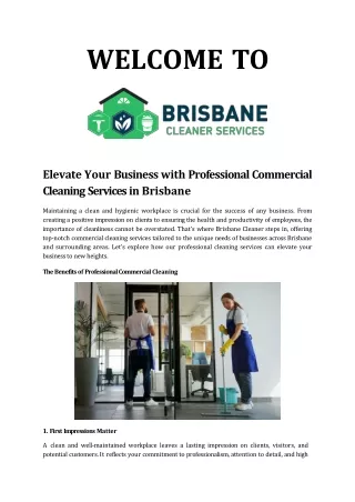 Brisbane's Best Professional Commercial Cleaning Services