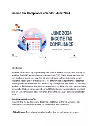 June Compliance Calendar 2024-Incometax Returns_PF_ ESI