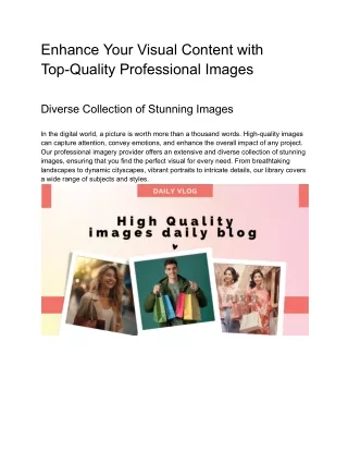 Enhance Your Visual Content with Top-Quality Professional Images