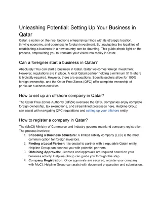 Unleashing Potential_ Setting Up Your Business in Qatar