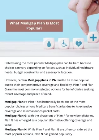 What Medigap Plan Is Most Popular?