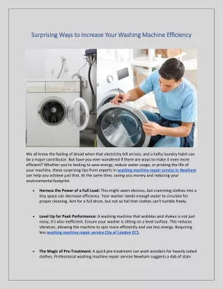 Surprising Ways to Increase Your Washing Machine Efficiency