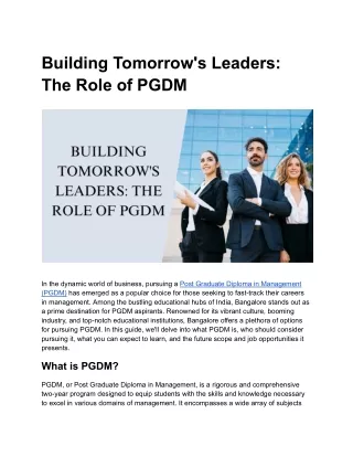 Building Tomorrow's Leaders_ The Role of PGDM