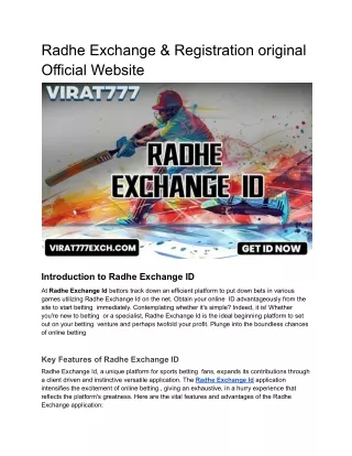 Radhe Exchange & Registration original Official Website