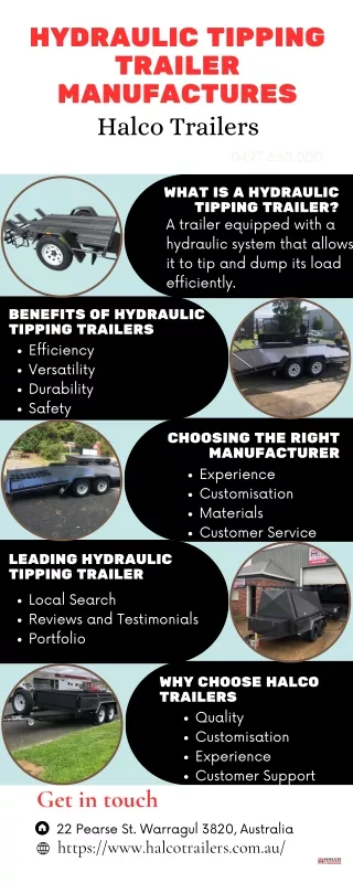 Hydraulic Tipping Trailer Manufactures