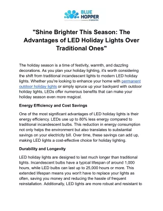 What are the advantages of using LED holiday lights over traditional ones_