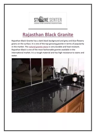 Rajasthan Black Granite