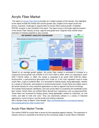 Acrylic Fiber Market