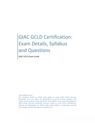 GIAC GCLD Certification: Exam Details, Syllabus and Questions