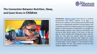 The Connection Between Nutrition, Sleep, and Exam Stress in Children PPT