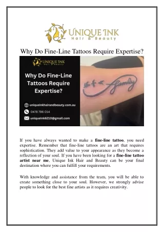 Why Do Fine-Line Tattoos Require Expertise.