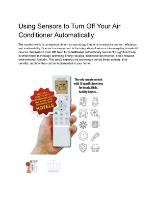 Using Sensors to Turn Off Your Air Conditioner Automatically