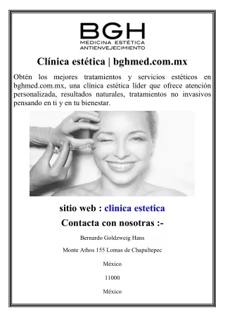 Clínica estética  bghmed.com.mx