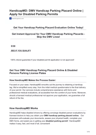 handicapmd.com-HandicapMD DMV Handicap Parkings Placard Online  Apply for accessible parking permits