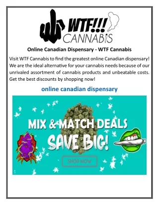 Online Canadian Dispensary  WTF Cannabis