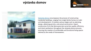 výstavba domov