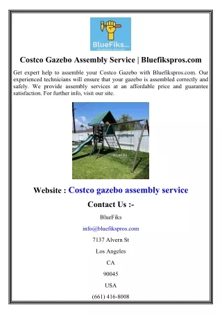 Costco Gazebo Assembly Service  Bluefikspros.com