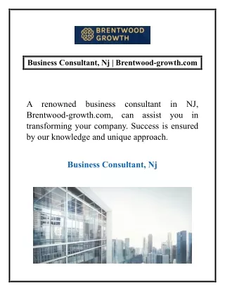 Business Consultant, Nj | Brentwood-growth.com