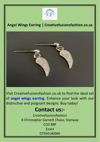 Angel Wings Earring  Creativefusionsfashion.co.uk