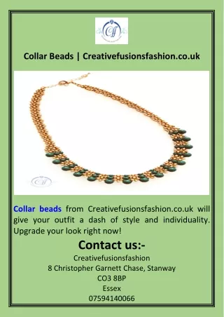 Collar Beads  Creativefusionsfashion.co.uk