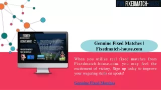 Genuine Fixed Matches Fixedmatch-house.com