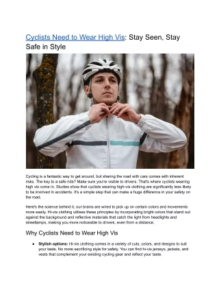 Cyclists Need to Wear High Vis_ Stay Seen, Stay Safe in Style