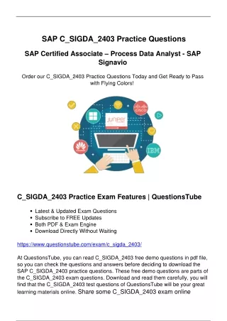 Latest SAP C_SIGDA_2403 Practice Questions - The Top Reason to Get Success