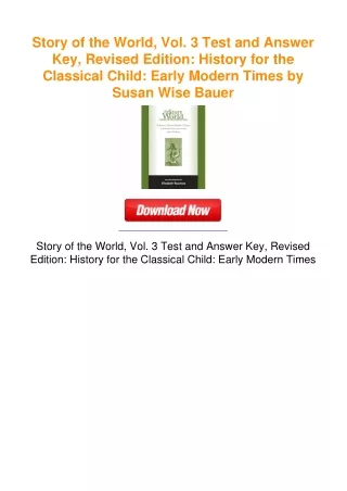 Story of the World, Vol. 3 Test and Answer Key, Revised Edition: History